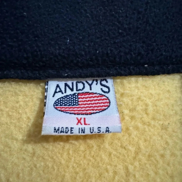 90’s San Francisco Tourist Zip Up Fleece Jacket XL Overized Unisex Yellow Navy - Picture 4 of 11